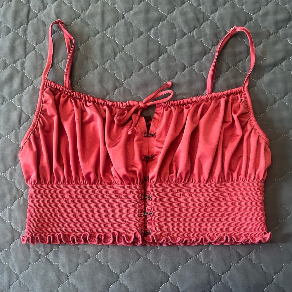 Urban Outfitters Pink Satin Crop Top